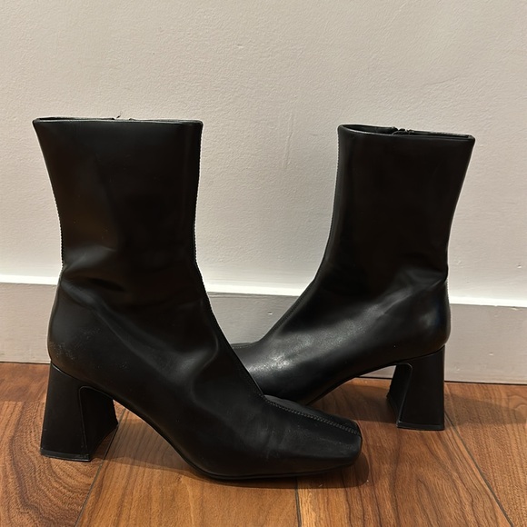 Jeffrey Campbell Jerema Square Toe Ankle/Mid-calf Boots - Picture 2 of 10